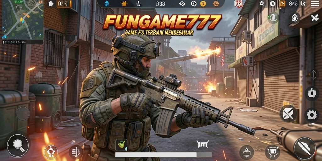 Screenshot gameplay FUNGame777 yang menunjukkan aksi tembak-menembak yang seru.
