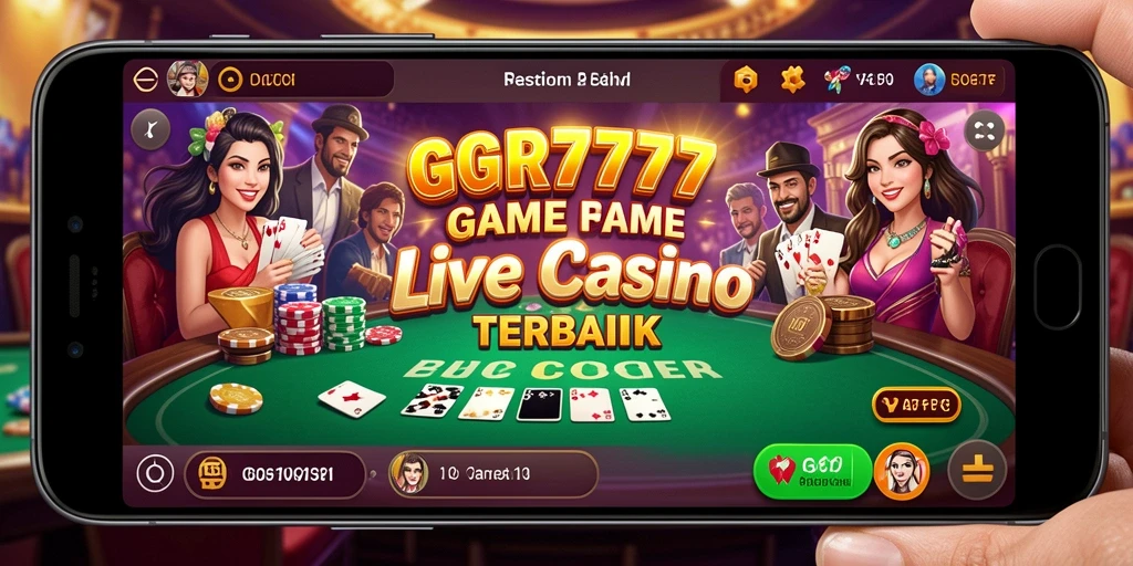 Gameplay GGR7777 menampilkan dealer live dan suasana kasino yang sebenarnya.