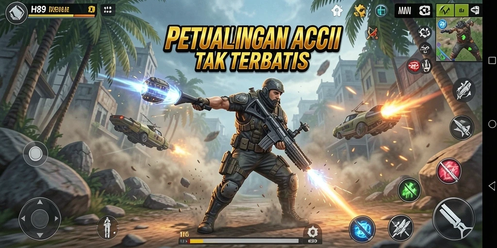 Tangkapan layar H89 menunjukkan aksi petualangan yang seru dan epik.
