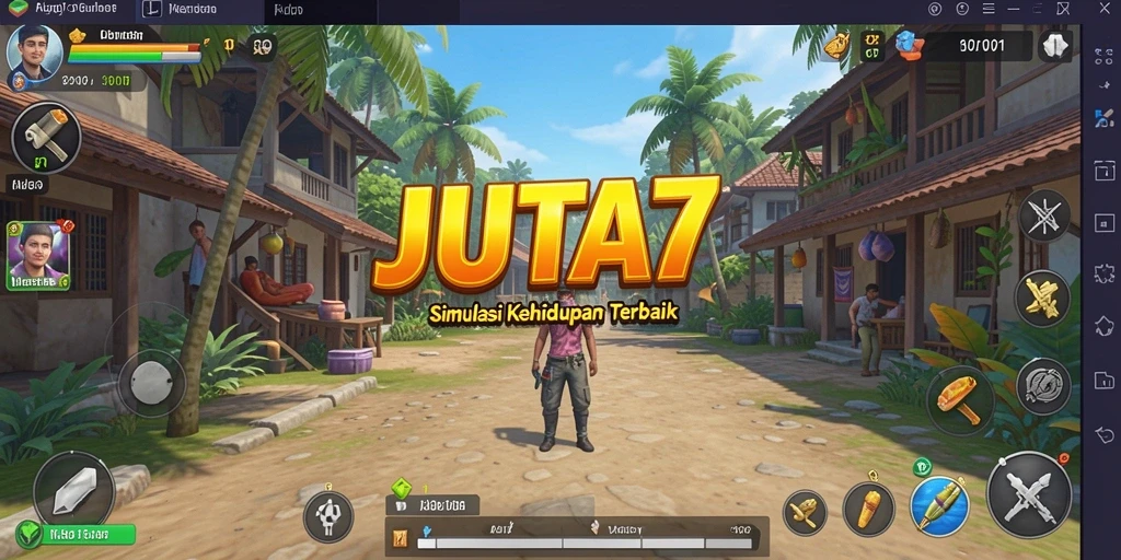 Tampilan utama gameplay JUTA7 yang dinamis dan menyenangkan