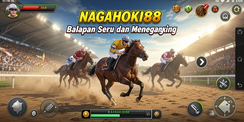 Tampilan gameplay seru NAGAHOKI88 yang penuh aksi balapan.