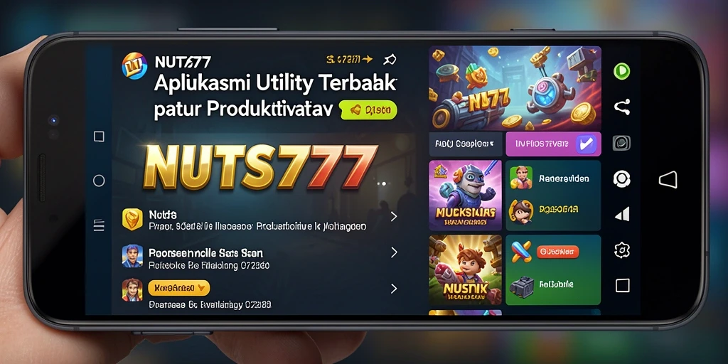 Tampilan utama NUTS777 dengan berbagai fitur Utility