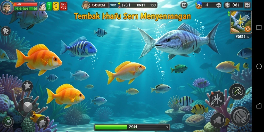 Tangkapan layar PG11 menunjukkan aksi seru menembak ikan.