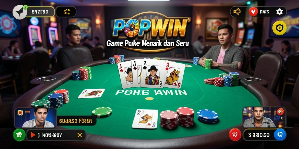 Tampilan gameplay seru di POPWIN yang menampilkan aksi Poker langsung.
