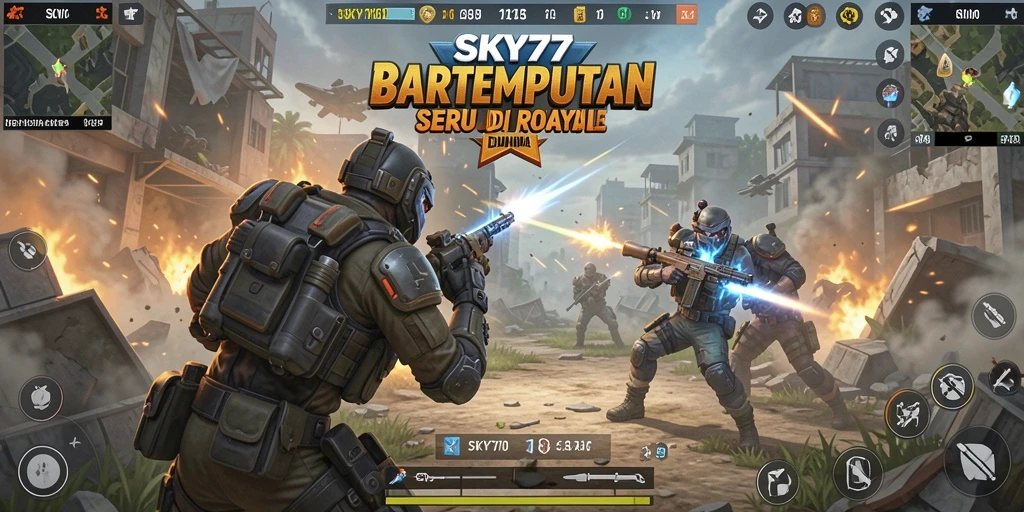 Tampilan menarik saat pertempuran dalam SKY77 Battle Royale.