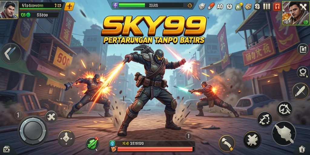 Tampilan gameplay SKY99 yang intens dan mendebarkan.