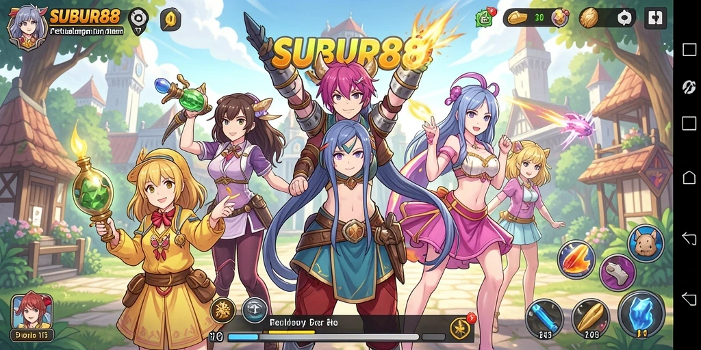 Screenshot gameplay SUBUR88 menampilkan karakter anime beraksi dengan grafis yang hidup.