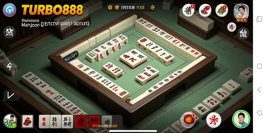 Screenshot gameplay seru TURBO88 yang menampilkan aksi Mahjong.