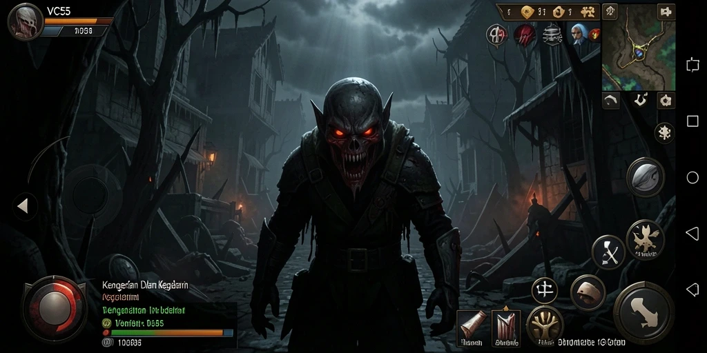 Tangkapan layar menampilkan momen menyeramkan dalam gameplay VC55.